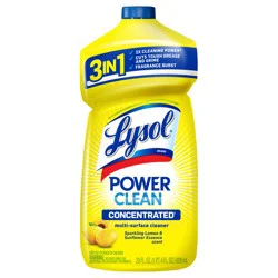 Lysol Power Clean All Purpose Cleaner Concentrate Disinfectant, Lemon, 28 fl oz