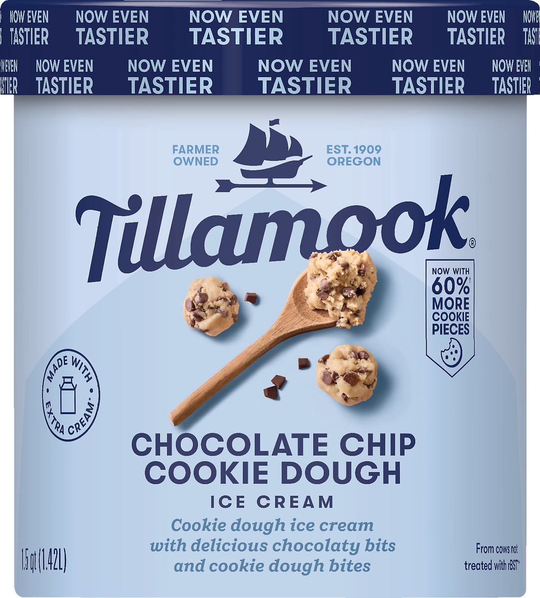 slide 2 of 6, Tillamook Chocolate Chip Cookie Dough Ice Cream - 48oz, 48 oz