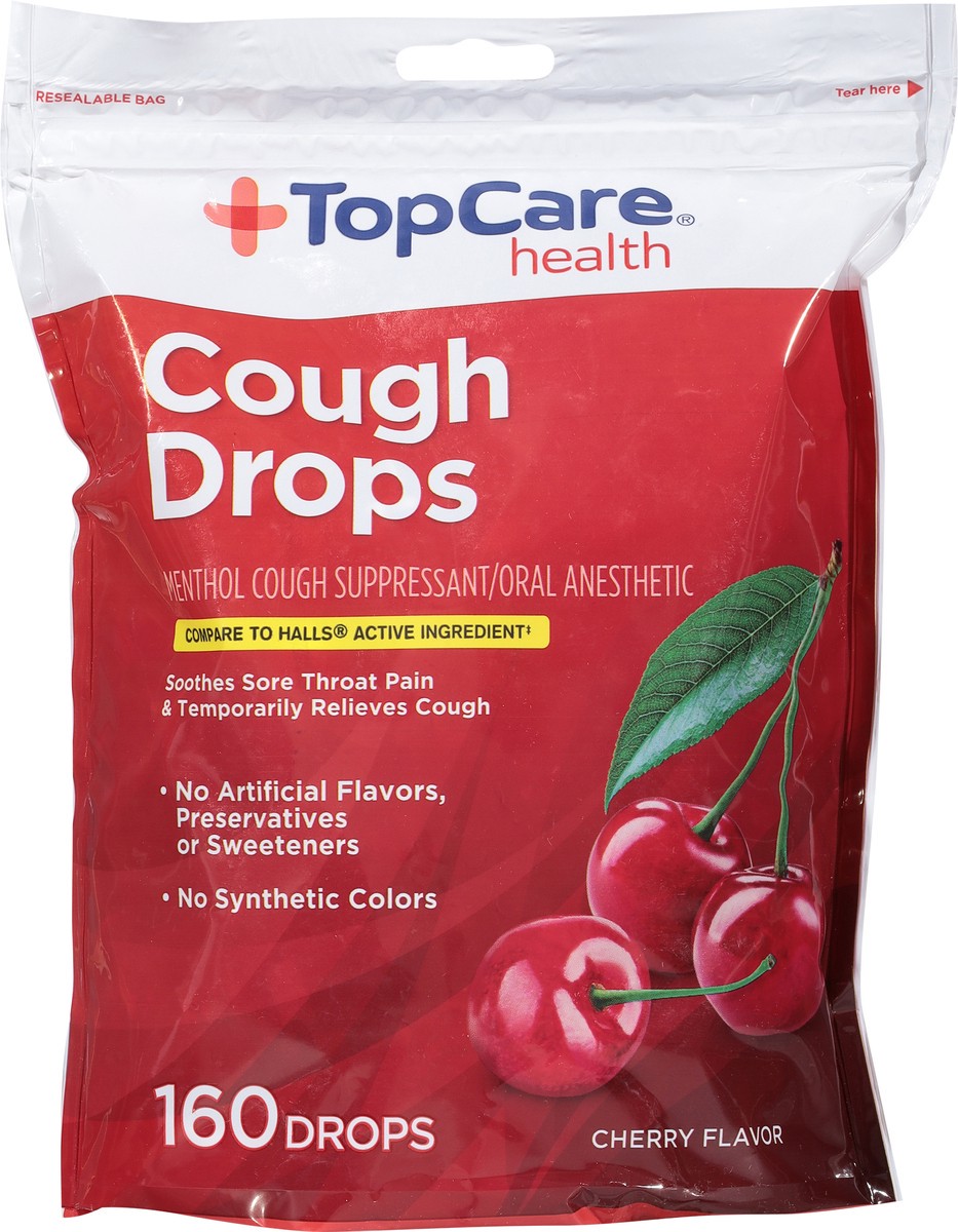 slide 3 of 9, Topcare Cough Drops, Cherry Flavor, 160 ct