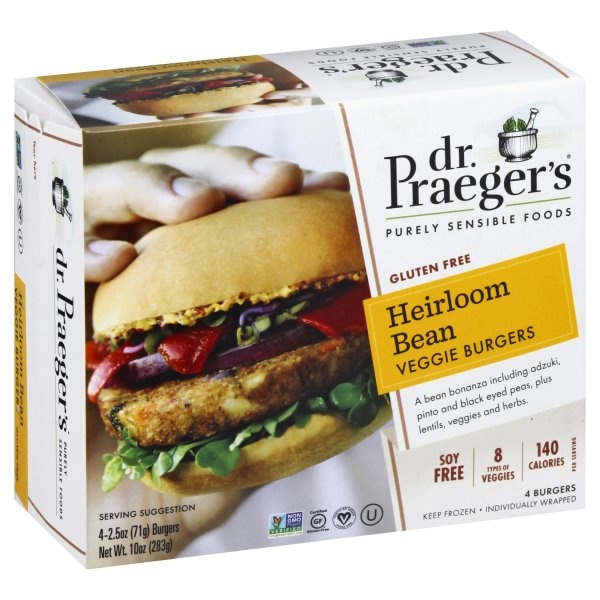 slide 1 of 1, Dr. Praeger's Heirloom Bean Veggie Burgers, 10 oz