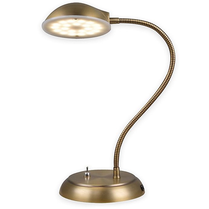 slide 1 of 2, Studio 3B LED Desk Lamp - Antique Brass, 1 ct