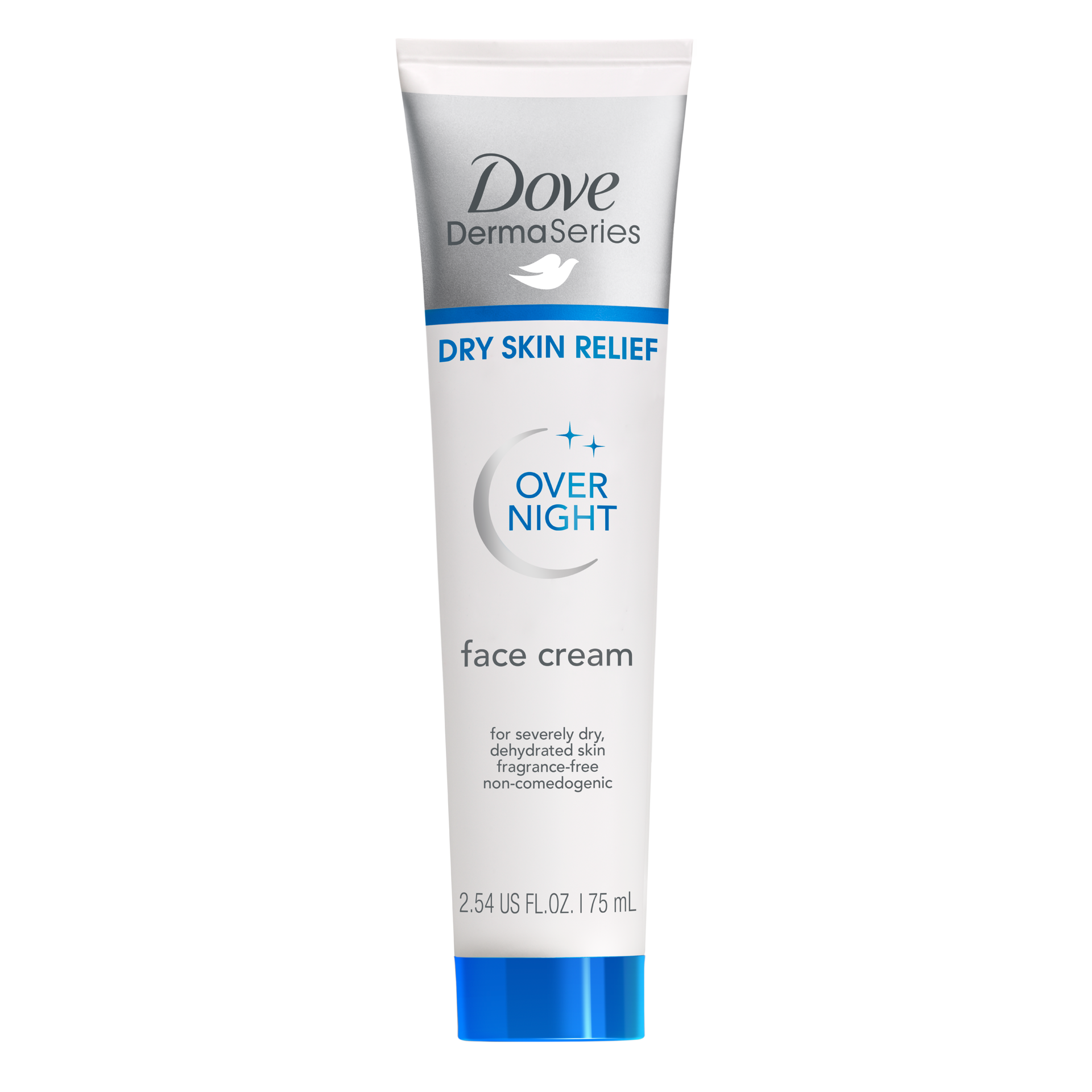 slide 3 of 3, Dove Dry Skin Relief Fragrance-Free Overnight Face Cream For Dry, Dehydrated Skin, 2.54 oz, 2.54 oz