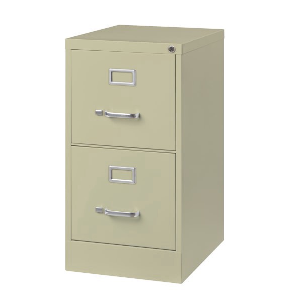 slide 4 of 5, Realspace 22'' Metal Vertical File Cabinet, 2-Drawer, Putty, 1 ct