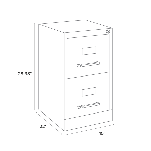 slide 3 of 5, Realspace 22'' Metal Vertical File Cabinet, 2-Drawer, Putty, 1 ct