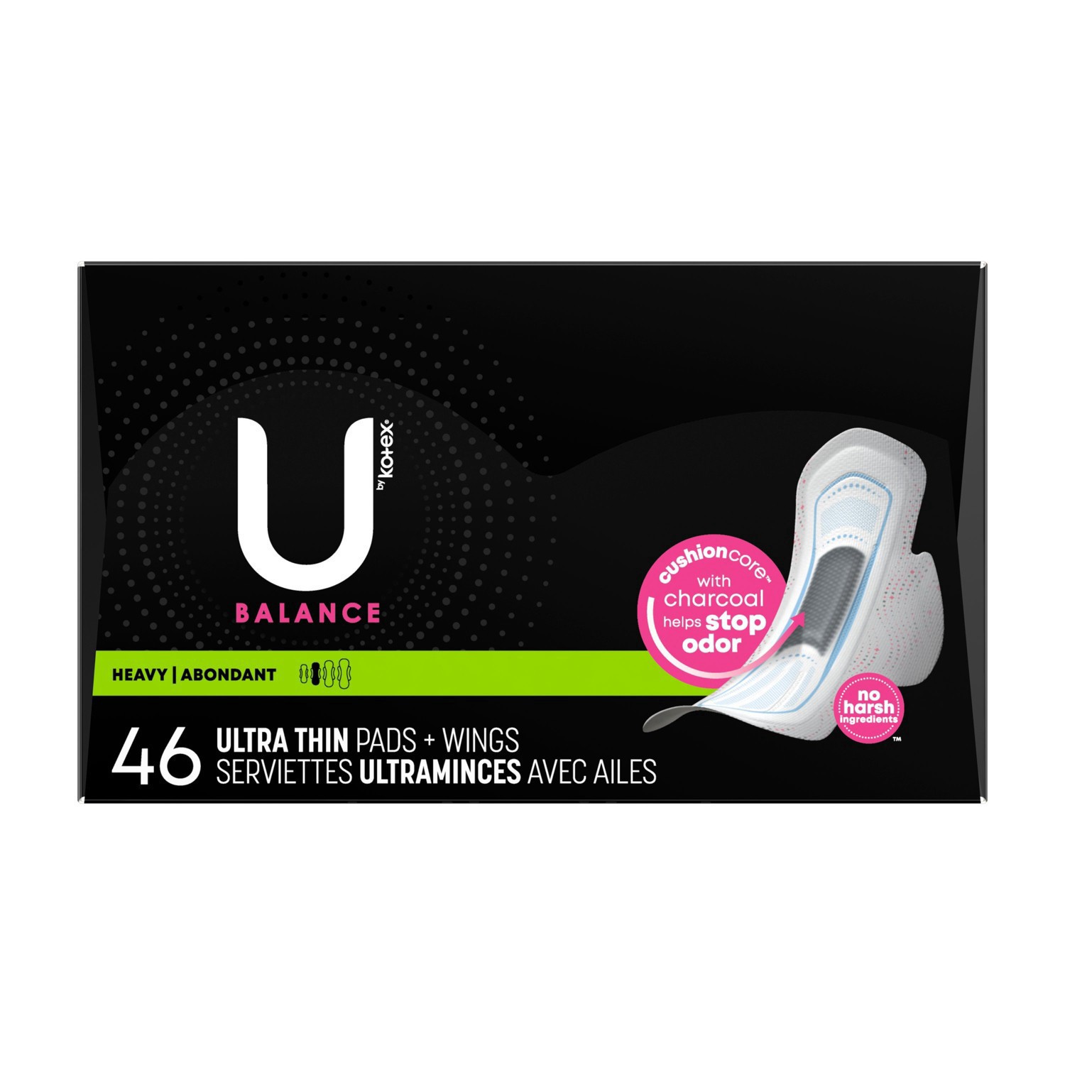 U by Kotex Balance Ultra Thin Pads with Wings - Heavy Absorbency