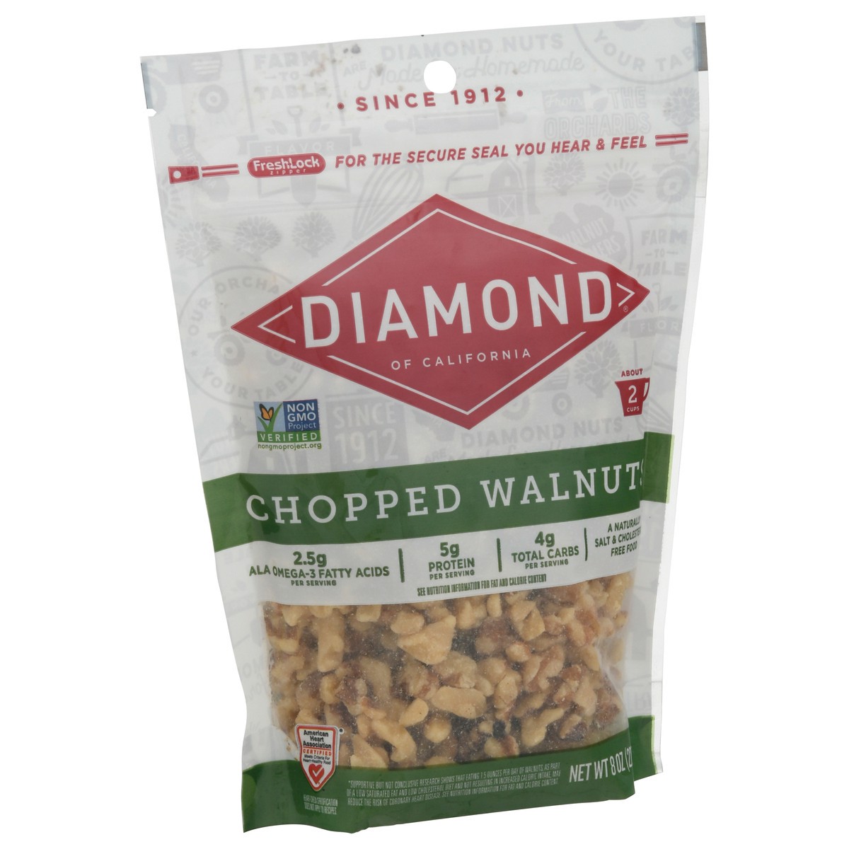 slide 3 of 14, Diamond of California Chopped Walnuts 8 oz, 8 oz