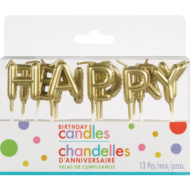 slide 1 of 1, AMSCAN Cndls Pick Hpy Bday Gld, 1 ct
