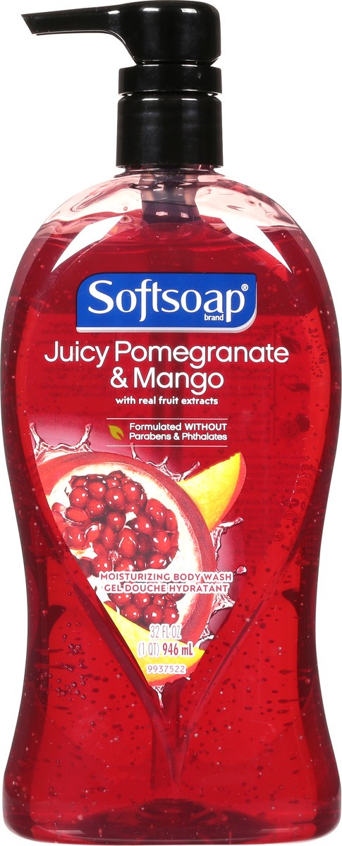 slide 8 of 12, Softsoap Juicy Pomegranate & Mango Moisturizing Body Wash 32 fl oz Pump, 32 fl oz