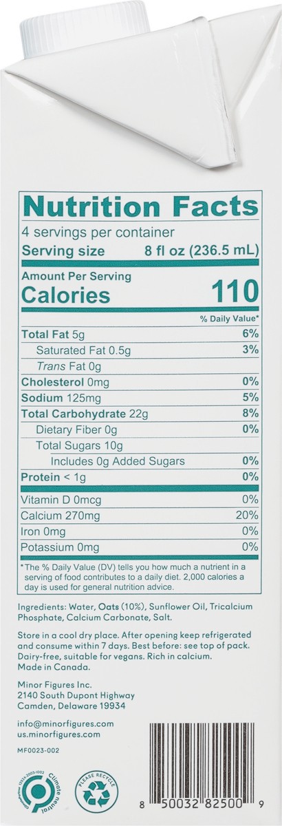 slide 4 of 9, Minor Figures Barista Oat Milk 32 fl oz, 32 fl oz