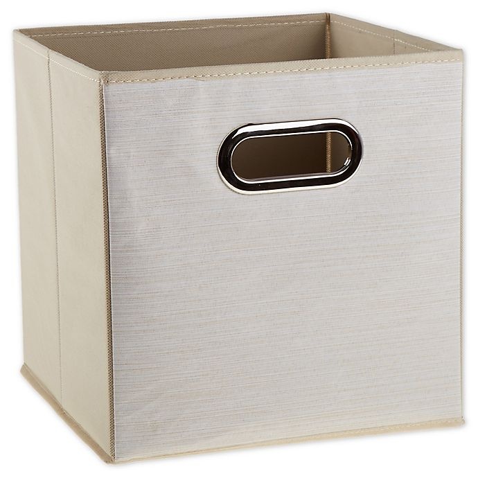 slide 1 of 1, Relaxed Living Serenity Square Collapsible Storage Bin - Beige, 11 in