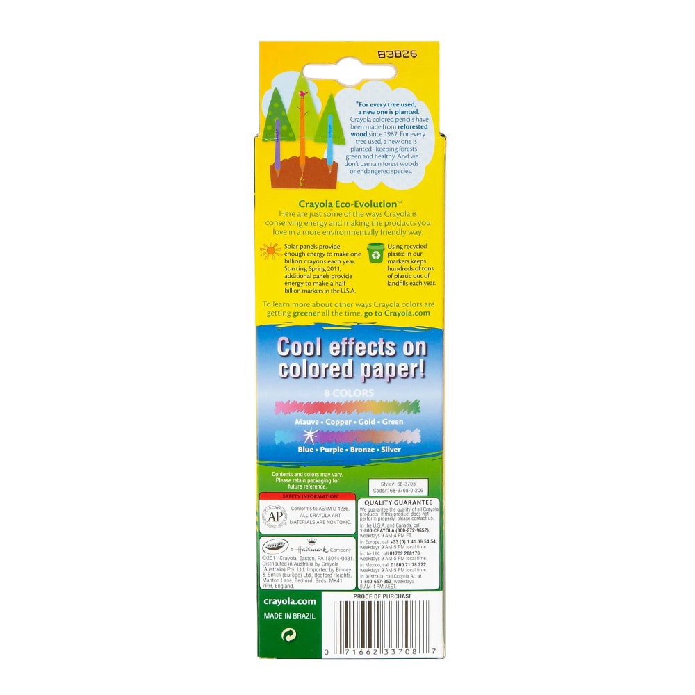 slide 2 of 2, Crayola Metallic Colored Pencils, 8 ct