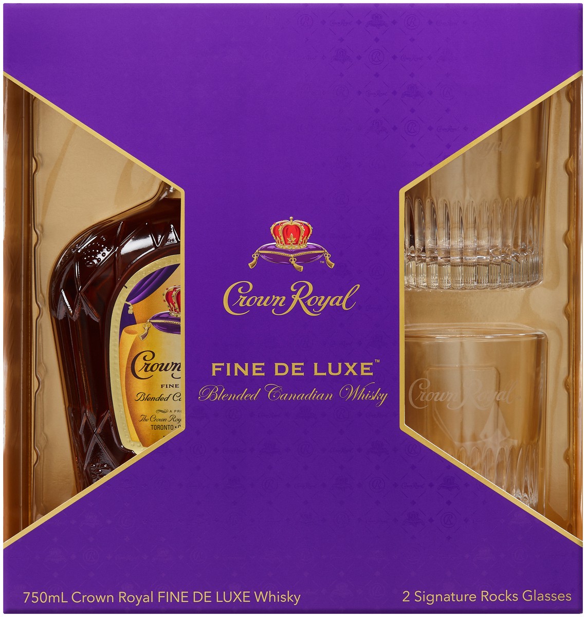 slide 1 of 7, Crown Royal Fine De Luxe Blended Canadian Whisk, 750 ml