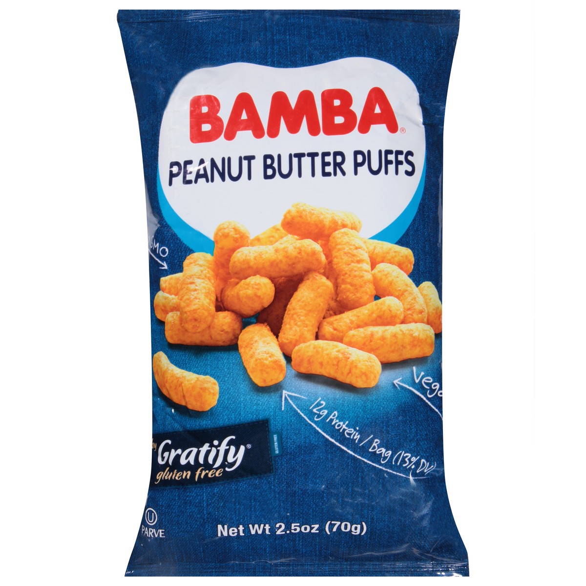 slide 9 of 14, Bamba Gratify Peanut Butter Puffs 2.5 oz, 2.5 oz