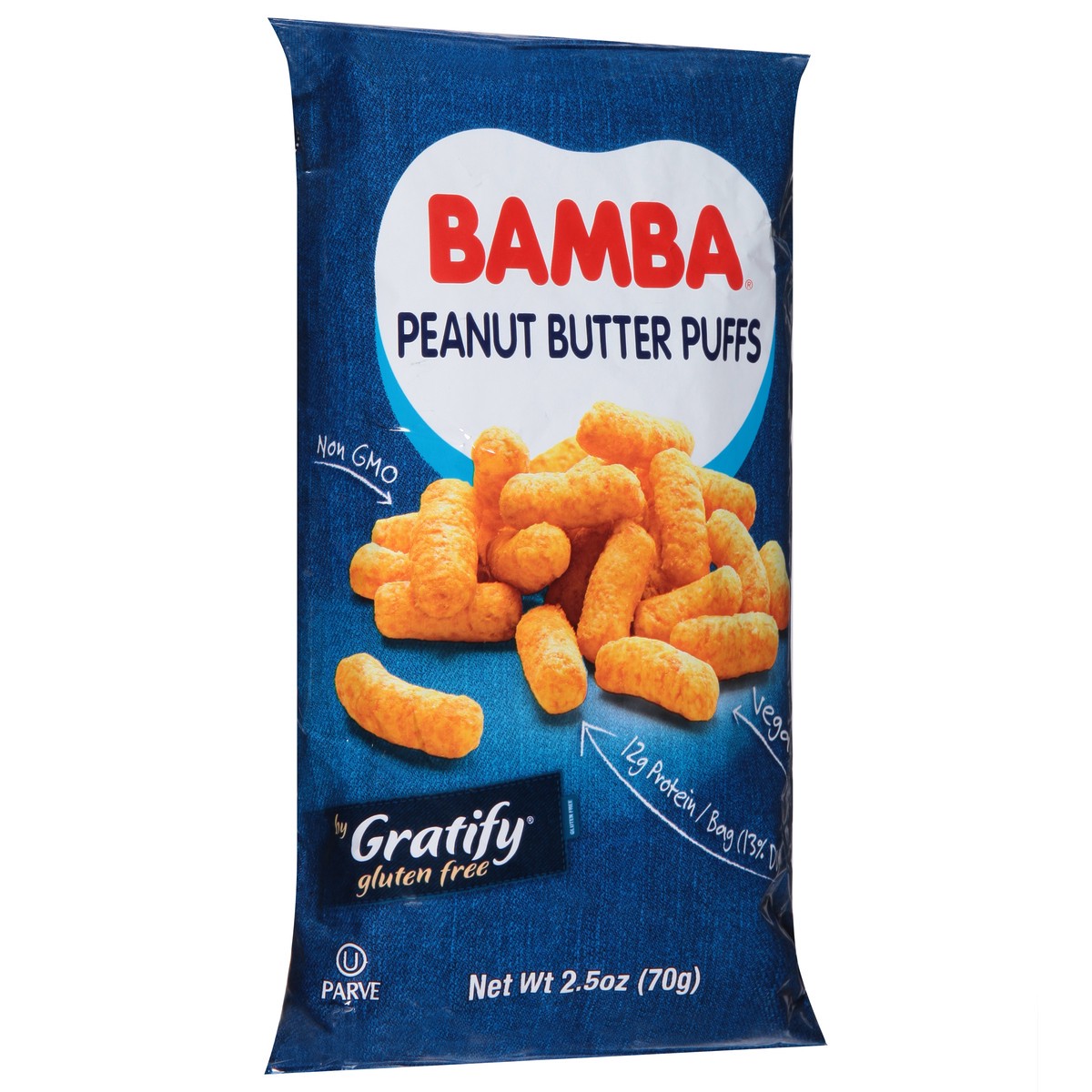 slide 11 of 14, Bamba Gratify Peanut Butter Puffs 2.5 oz, 2.5 oz