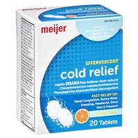 slide 3 of 29, Meijer Effervescent Cold Relief Tablets - Orange Flavor, 20 ct