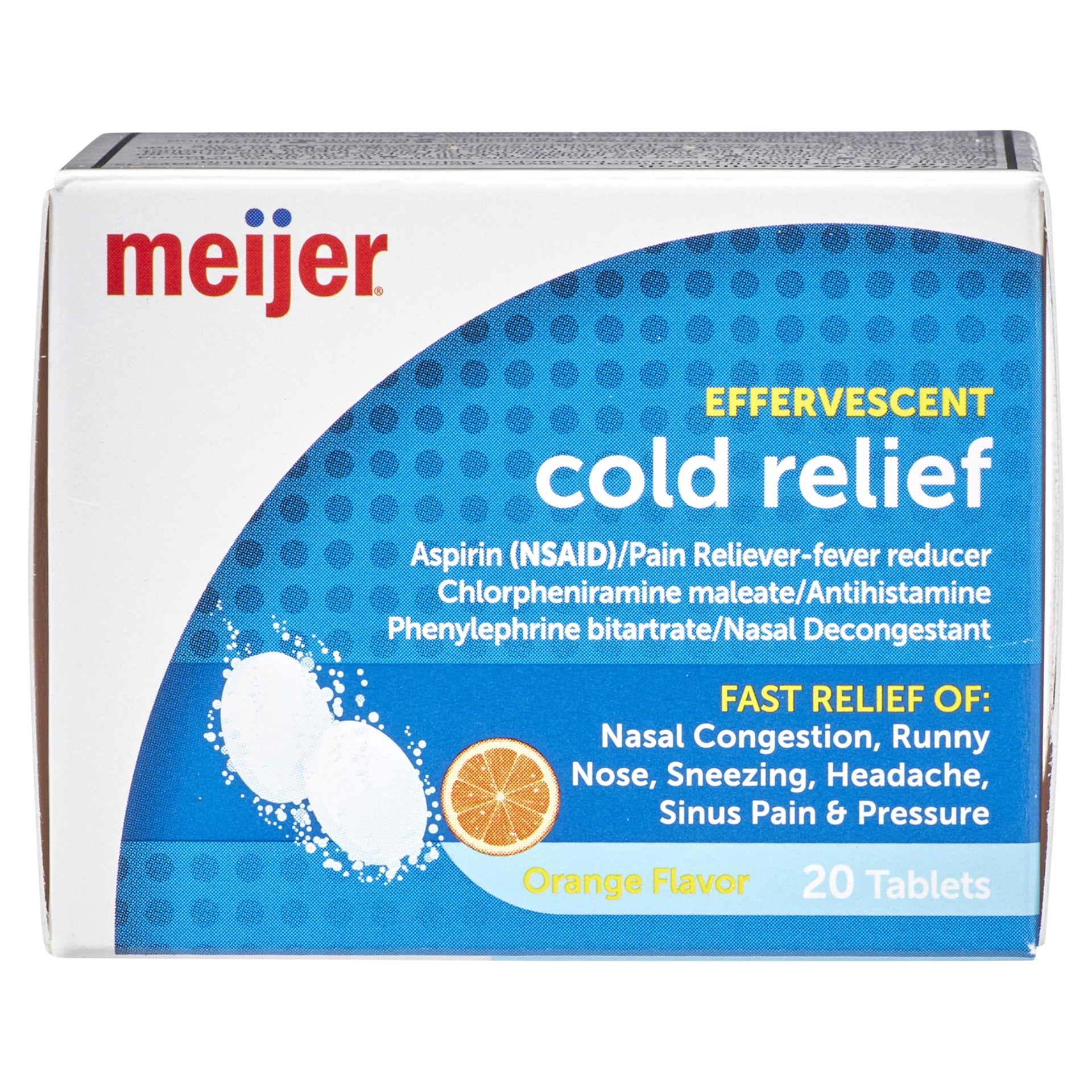 slide 17 of 29, Meijer Effervescent Cold Relief Tablets - Orange Flavor, 20 ct
