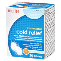 slide 7 of 29, Meijer Effervescent Cold Relief Tablets - Orange Flavor, 20 ct