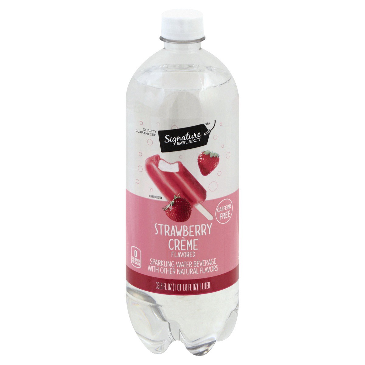 slide 1 of 1, Signature Select Water Sparkling Strawberry Creme, 1 liter