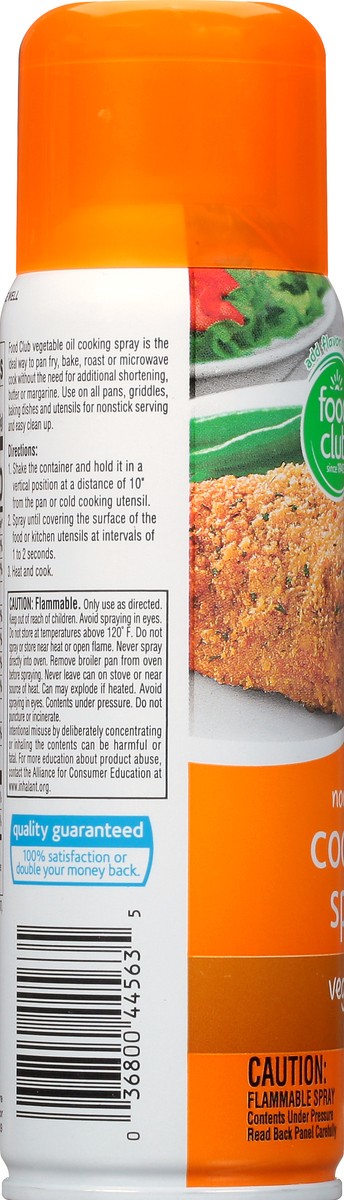 slide 7 of 10, Food Club Cooking Spray, Vegetable Oil, Non-Stick, 5 oz