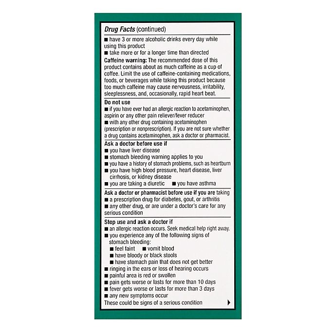 slide 2 of 3, Excedrin Extra Strength Pain Relief Caplets, 100 ct