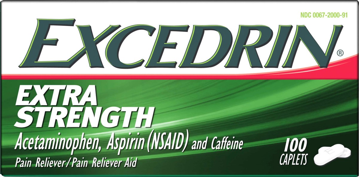 slide 6 of 9, Excedrin Extra Strength Caplets For Headache Pain Relief, 100 ct