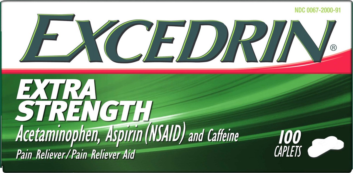 slide 7 of 9, Excedrin Extra Strength Caplets For Headache Pain Relief, 100 ct