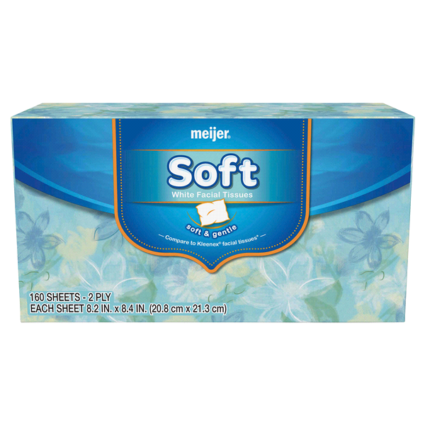 slide 1 of 1, Meijer Soft Facial Tissue, 160 ct