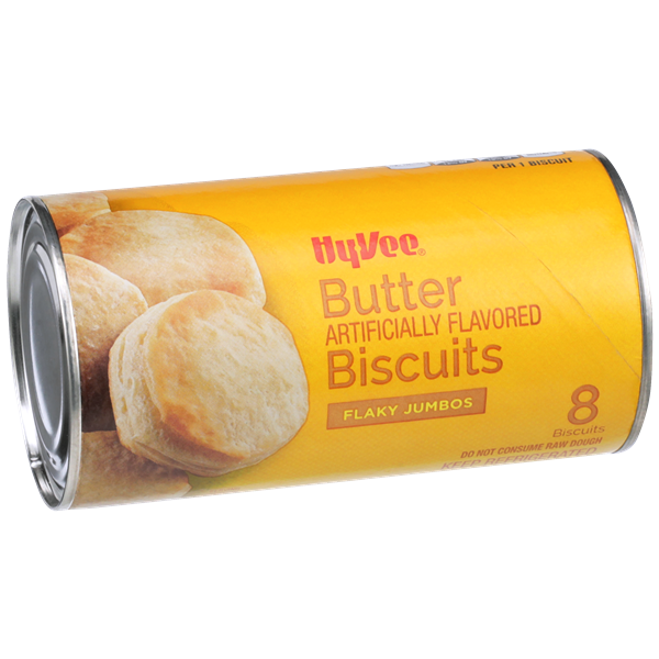 slide 1 of 8, Hy-vee Butter Flavored Flaky Jumbos Biscuits, 8 ct; 16 oz