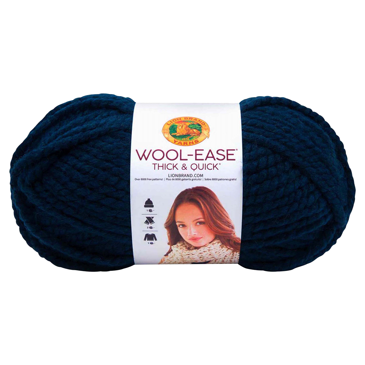 slide 1 of 5, Lion Brand Yarn Wool Ease Thick & Quick Claret, 6 oz