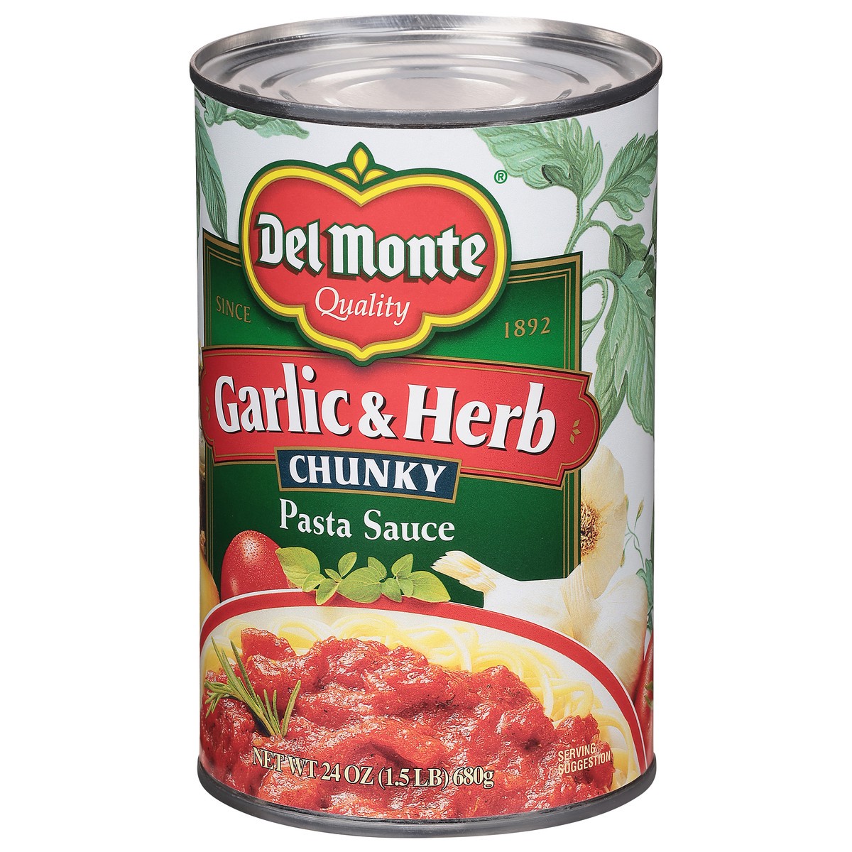 slide 3 of 9, Del Monte Chunky Garlic & Herb Pasta Sauce 24 oz, 24 oz