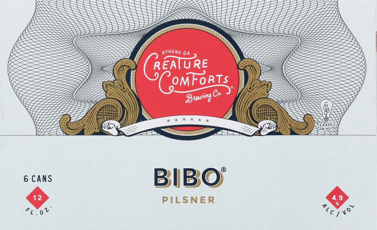 slide 9 of 9, Creature Comforts Brewing Co. Pilsner Bibo Beer 6 - 12 fl oz Cans, 6 ct