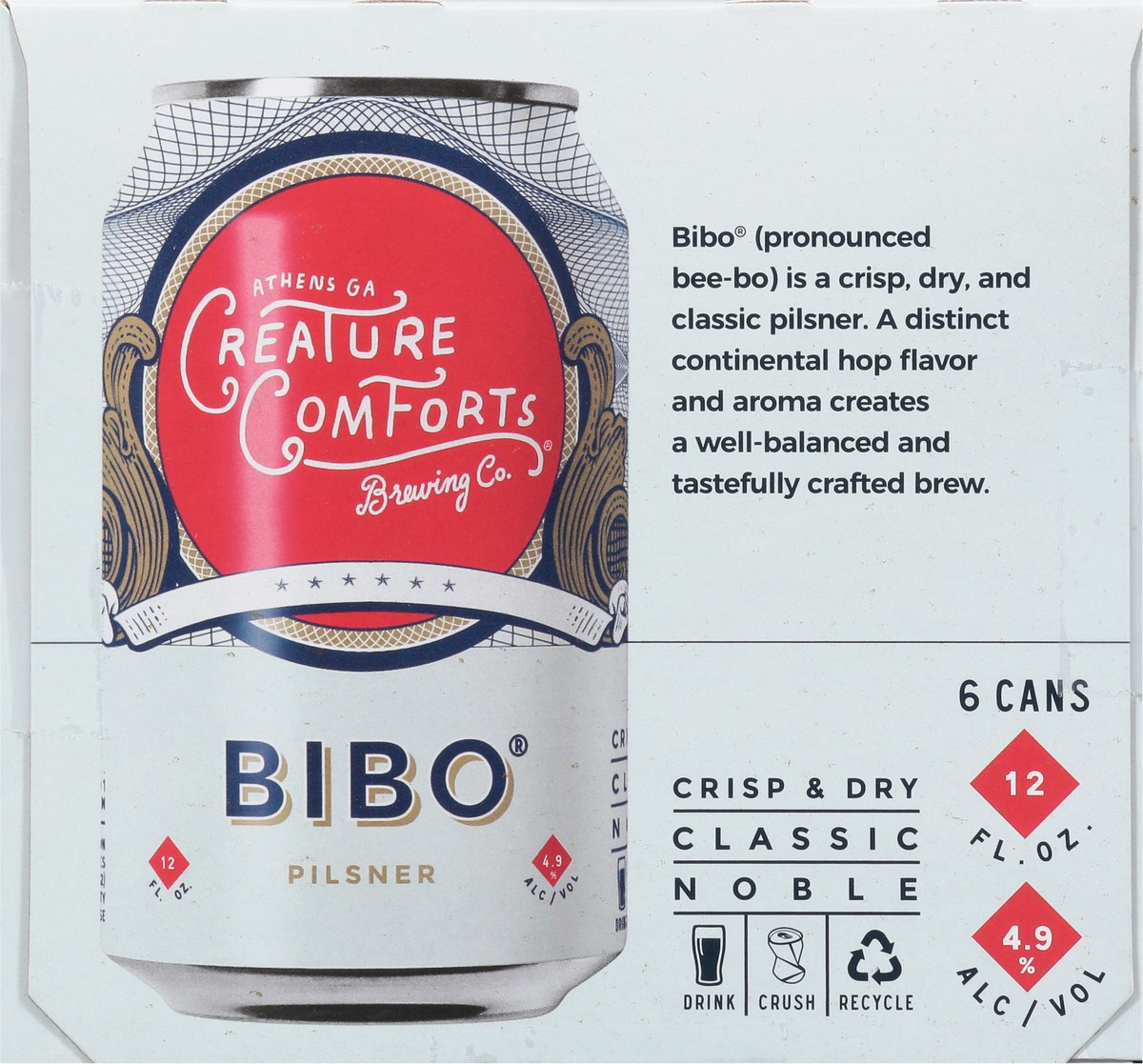 slide 5 of 9, Creature Comforts Brewing Co. Pilsner Bibo Beer 6 - 12 fl oz Cans, 6 ct