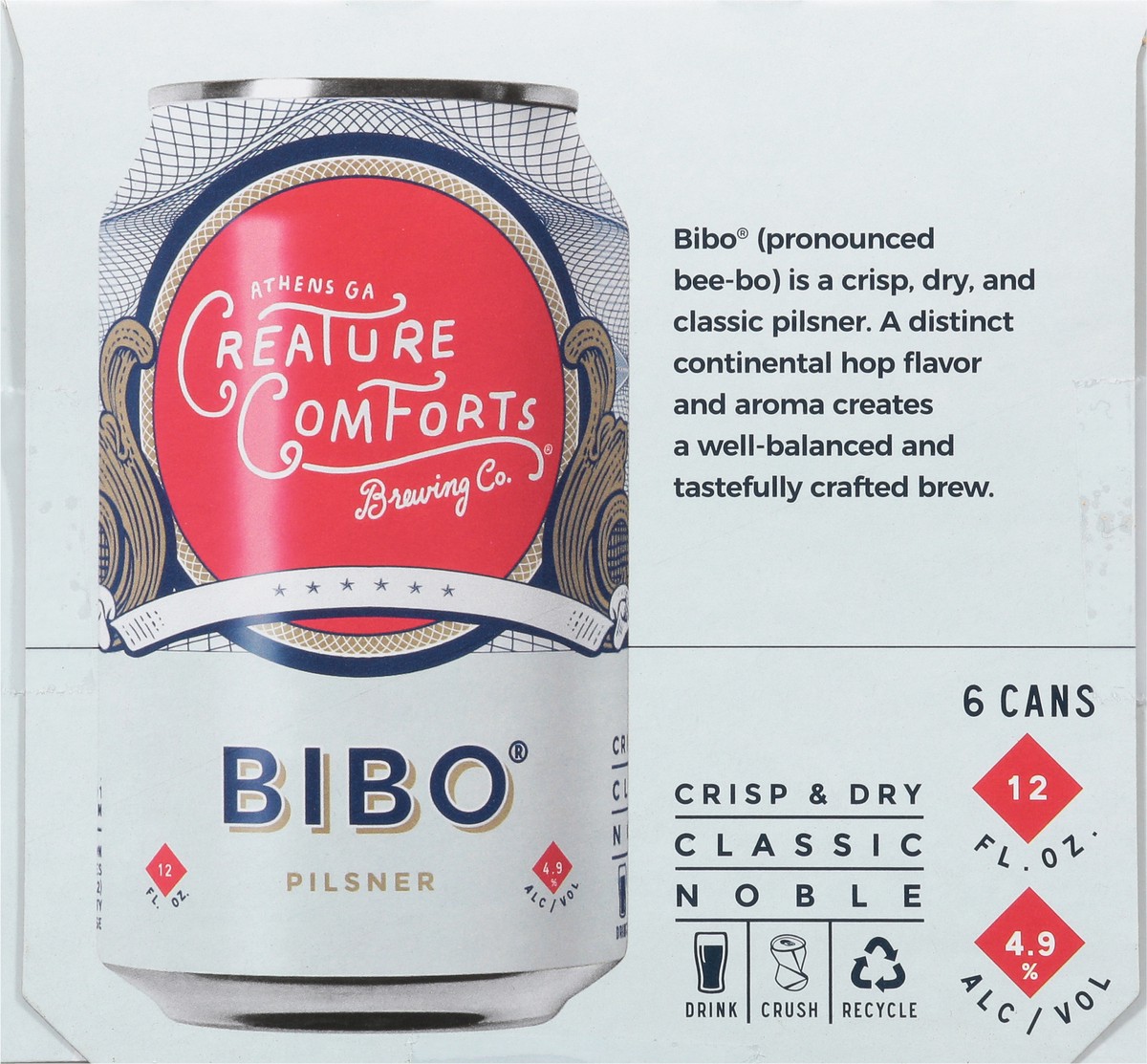 slide 6 of 9, Creature Comforts Brewing Co. Pilsner Bibo Beer 6 - 12 fl oz Cans, 6 ct