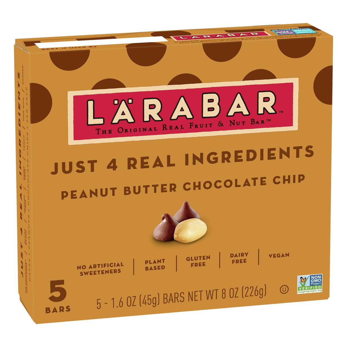 slide 2 of 10, LÄRABAR Gluten Free Bar, Vegan, Peanut Butter Chocolate Chip, 5 ct