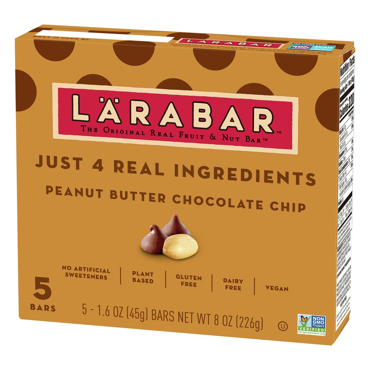 slide 3 of 10, LÄRABAR Gluten Free Bar, Vegan, Peanut Butter Chocolate Chip, 5 ct