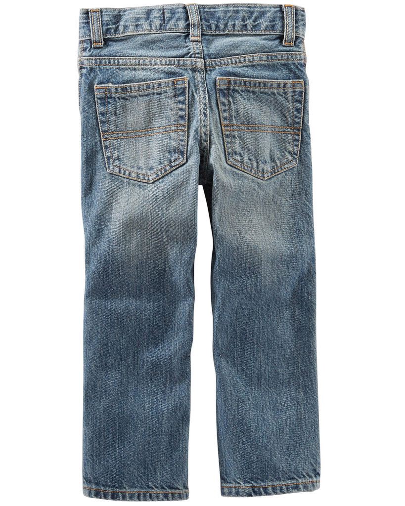 slide 3 of 4, Oshkosh Baby Faded Wash Straight-Leg Jeans Indigo Wash 6M, 1 ct