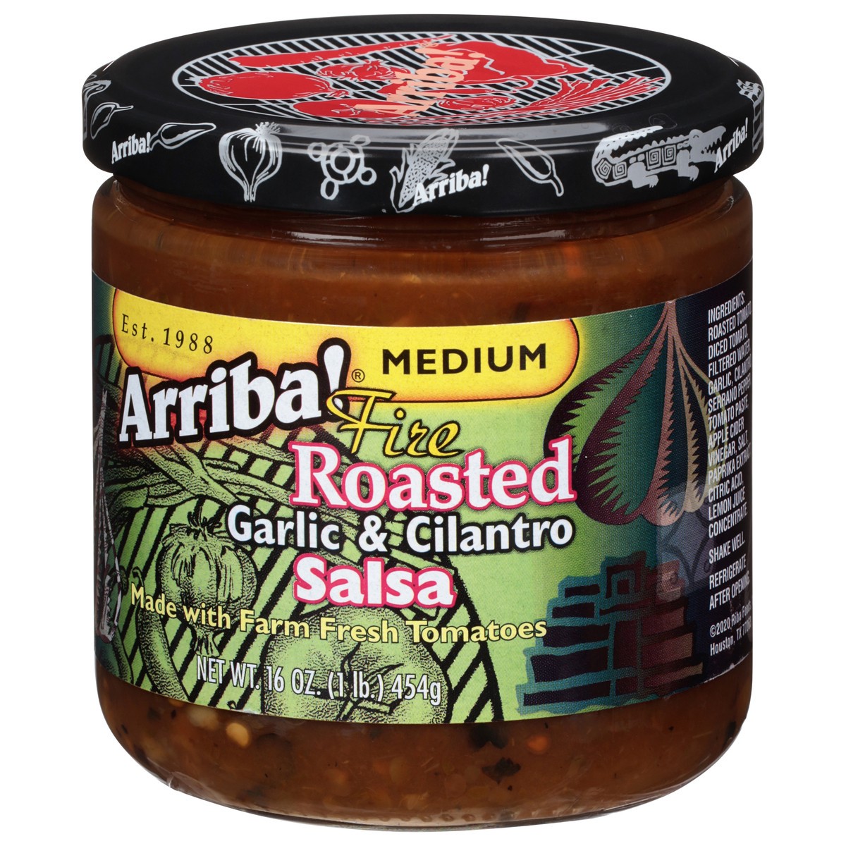 slide 3 of 9, Arriba! Medium Fire Roasted Garlic & Cilantro Salsa 16 oz, 16 oz