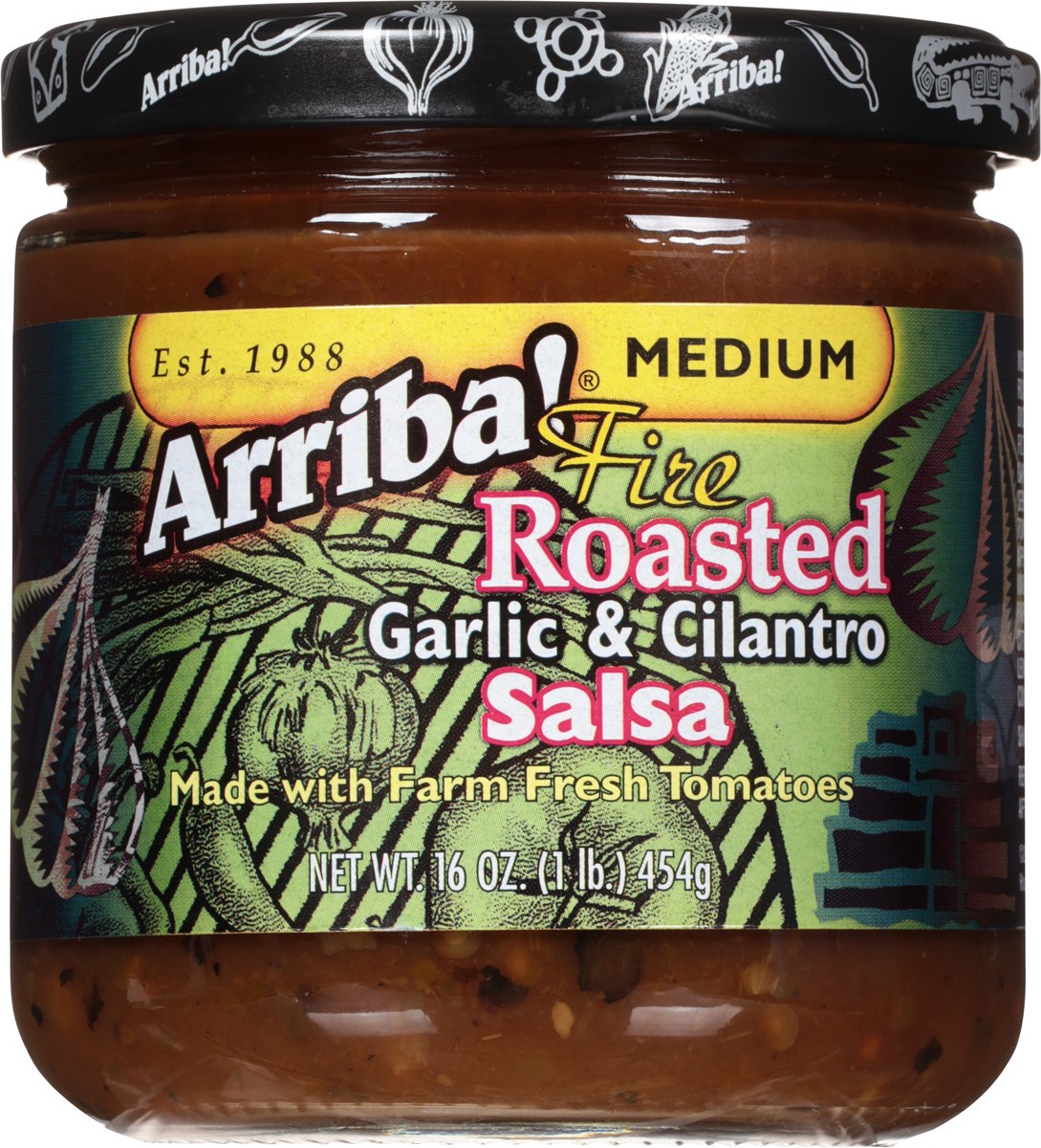 slide 6 of 9, Arriba! Medium Fire Roasted Garlic & Cilantro Salsa 16 oz, 16 oz