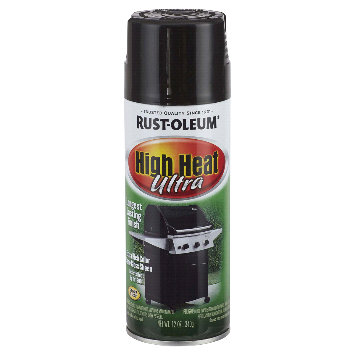 slide 1 of 9, Rust-Oleum Specialty High Heat Ultra Spray Paint- 241169, Black, 12 oz