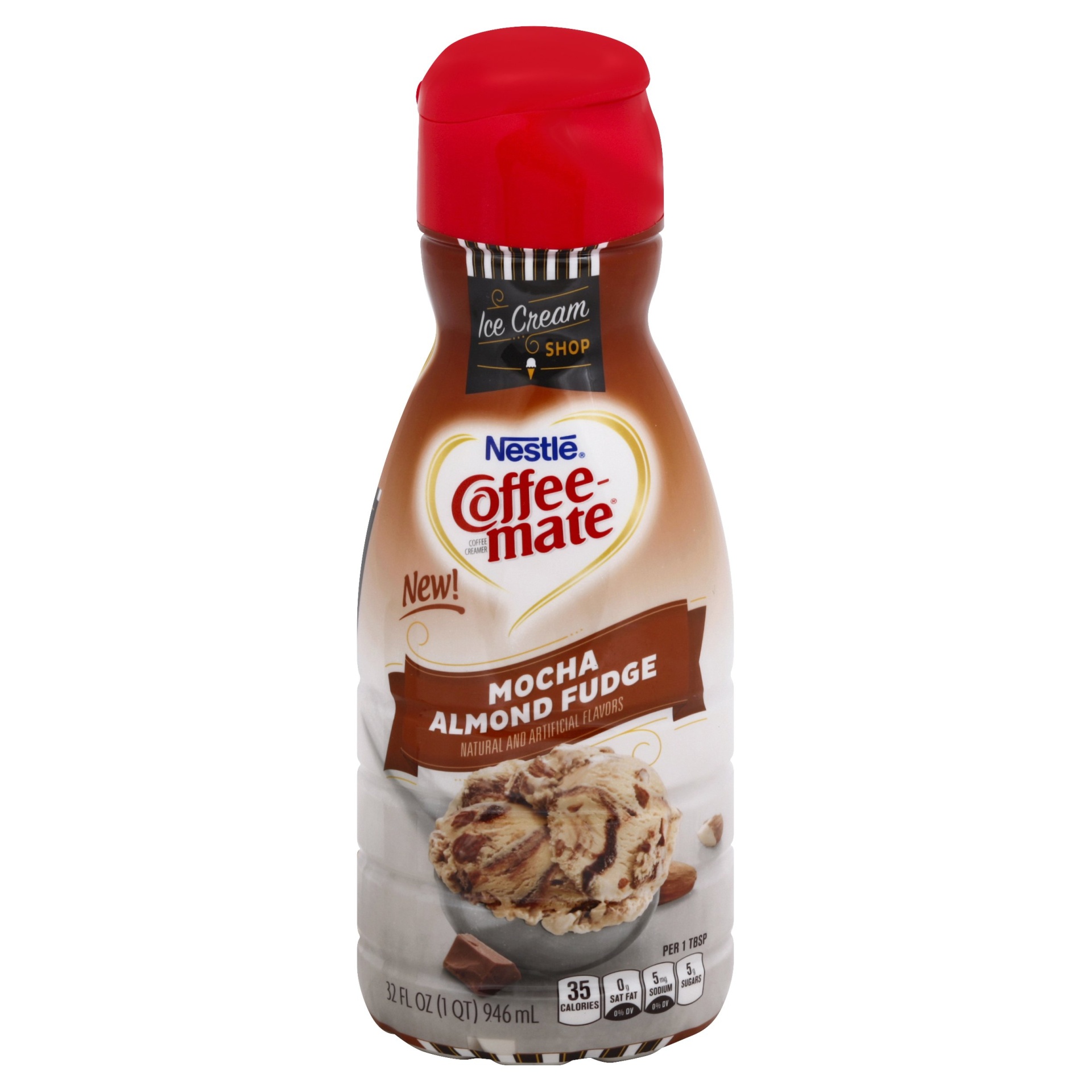 slide 1 of 6, Coffee mate Mocha Almond Fudge Creamer, 32 fl oz