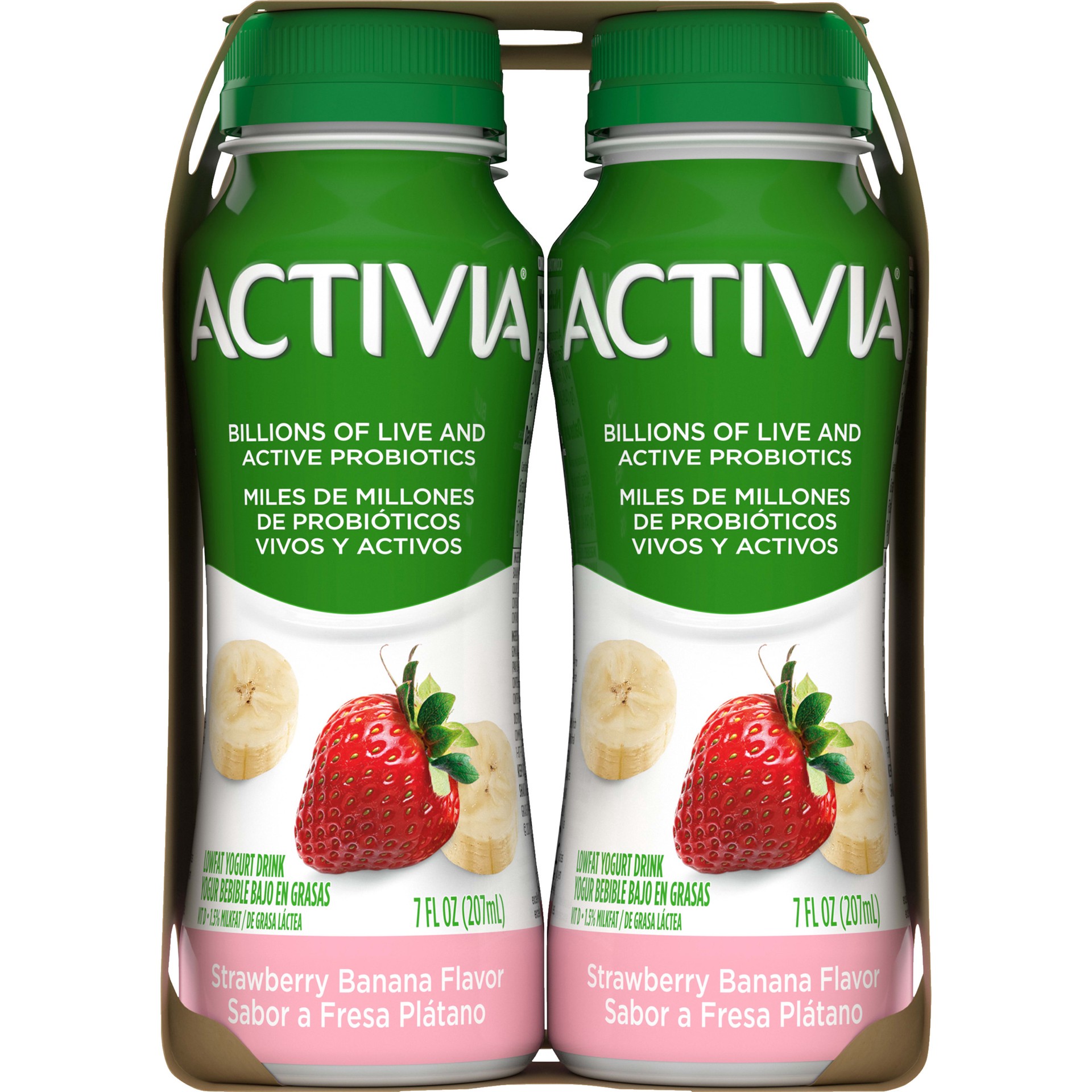 slide 5 of 5, Activia Strawberry Banana Probiotic Lowfat Yogurt Drink, Delicious Probiotic Yogurt Drinks to Help Support Gut Health, 4 Ct, 7 FL OZ Bottles, 7 fl oz