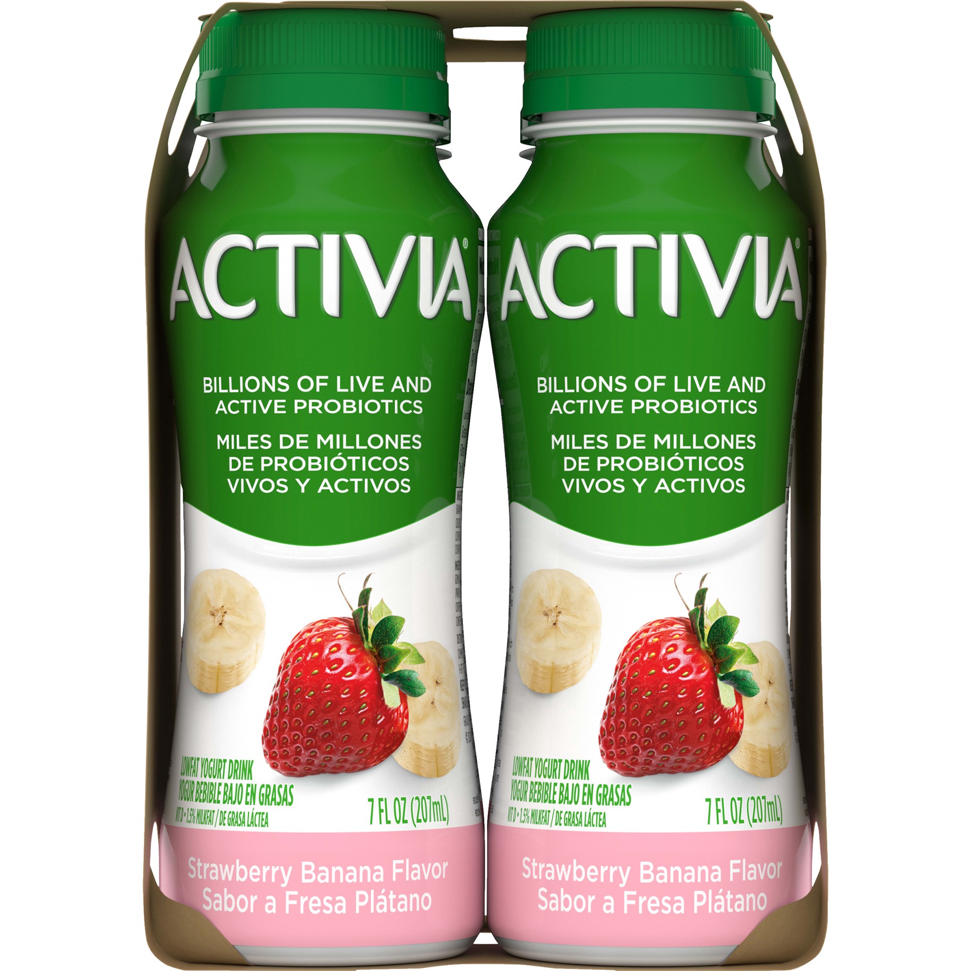 slide 3 of 5, Activia Strawberry Banana Probiotic Lowfat Yogurt Drink, Delicious Probiotic Yogurt Drinks to Help Support Gut Health, 4 Ct, 7 FL OZ Bottles, 7 fl oz