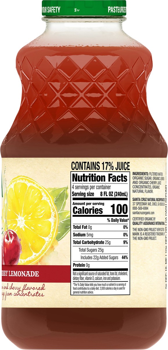 slide 2 of 7, Santa Cruz Organic Cherry Lemonade - 32 fl oz, 32 fl oz