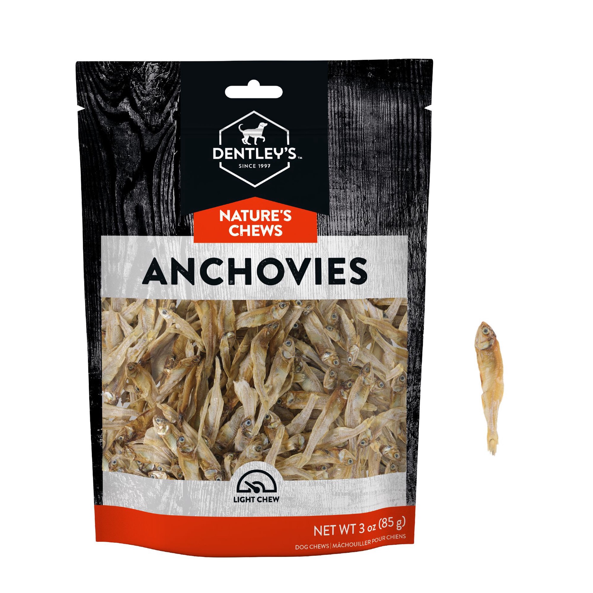 slide 1 of 1, Dentley's Natural Chews Anchovies 3 Oz, 3 oz