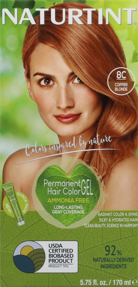 slide 6 of 9, Naturtint Copper Blonde 8C Ammonia Free Permanent Hair Color Gel 5.75 fl oz, 5.75 fl oz