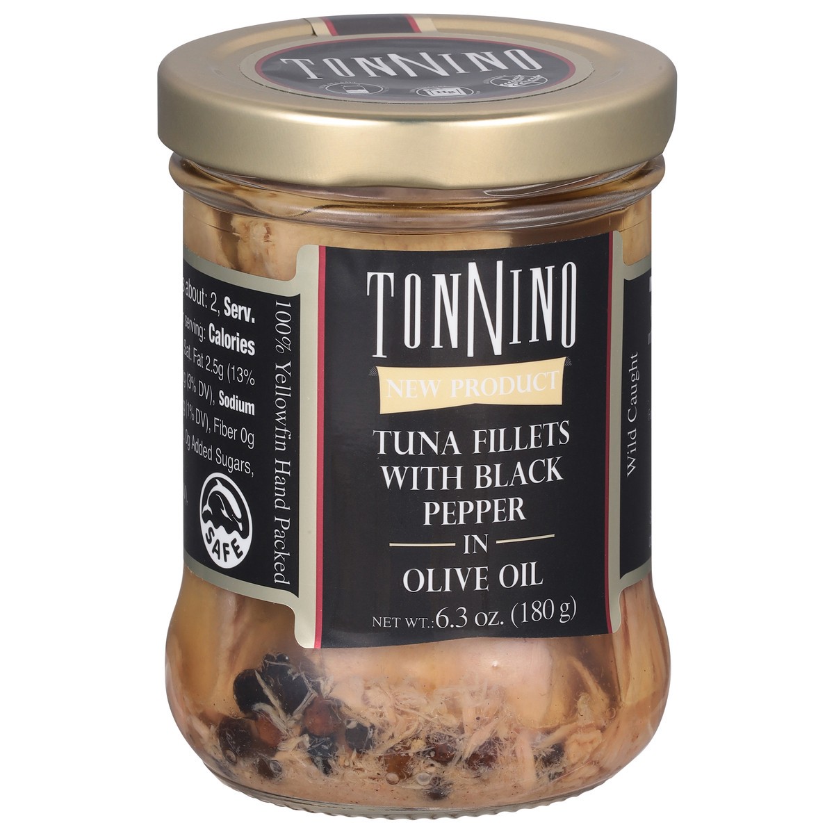 slide 4 of 9, Tonnino Tuna Fillets with Black Pepper in Olive Oil 6.3 oz, 6.3 oz