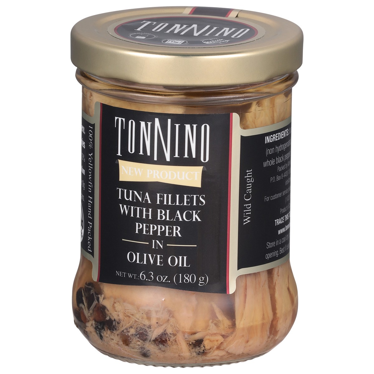 slide 6 of 9, Tonnino Tuna Fillets with Black Pepper in Olive Oil 6.3 oz, 6.3 oz