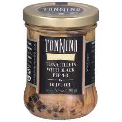 Tonnino Tuna Fillets with Black Pepper in Olive Oil 6.3 oz