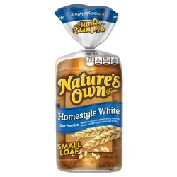 Nature's Own Homestyle White, Small Loaf Size, Sliced Homestyle White Bread, 12 oz Loaf