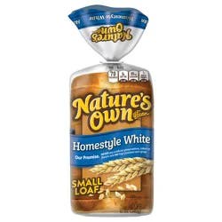 Nature's Own Homestyle White, Small Loaf Size, Sliced Homestyle White Bread, 12 oz Loaf